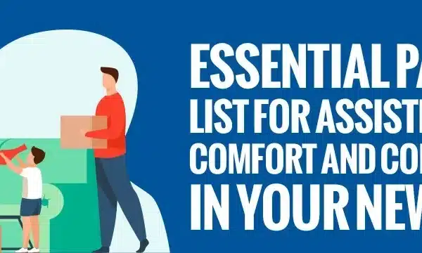 header for assisted living packing list infographic